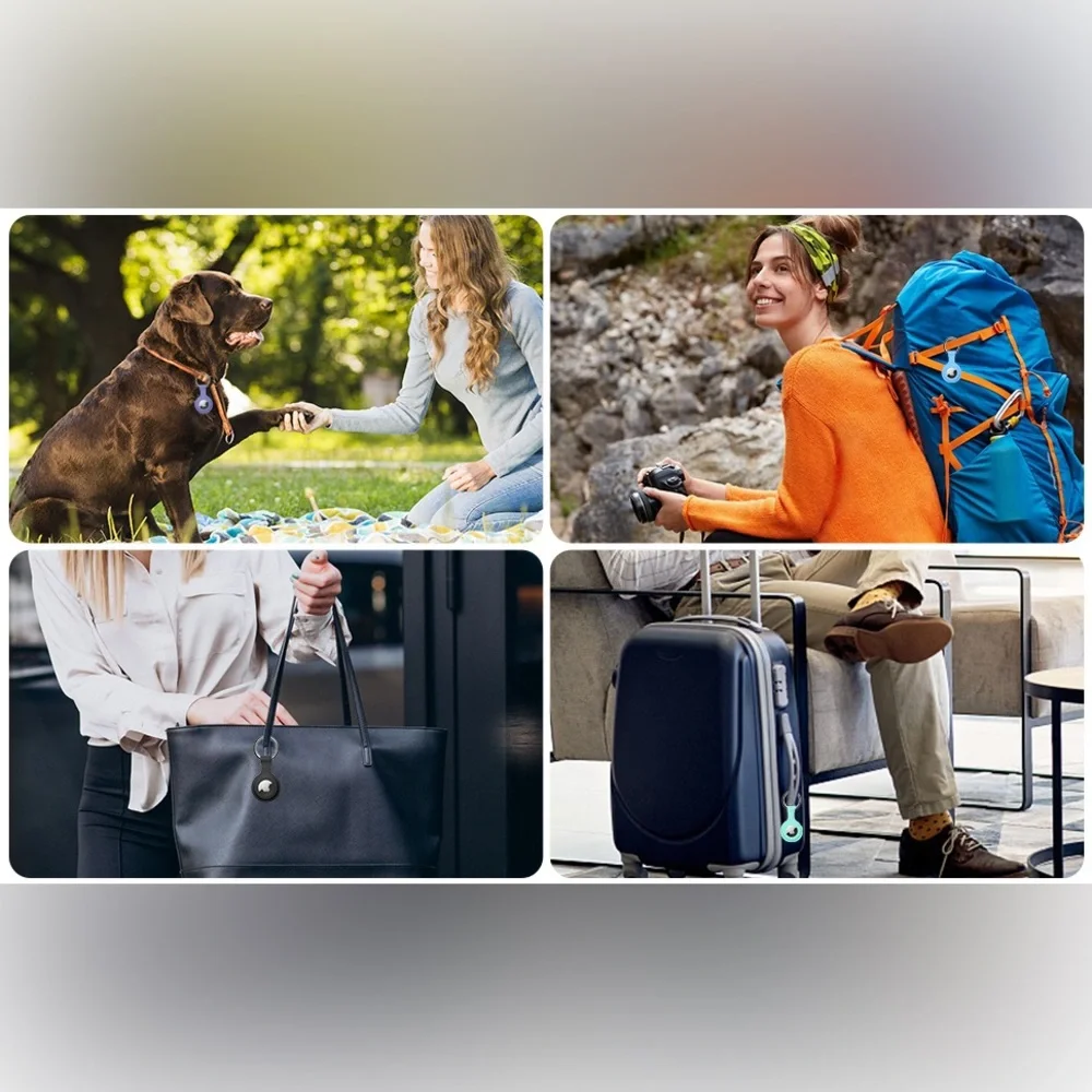Silicone Airtag Protective Holder Keychain Cases Compatible with Apple Airtag